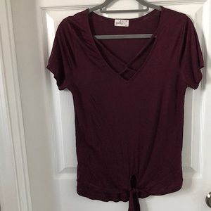 Maroon top 95% rayon 5% spandex
